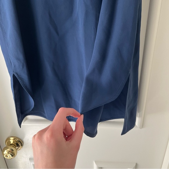 Vince Blue Silk Zippered Tank Top - Picture 4 of 8